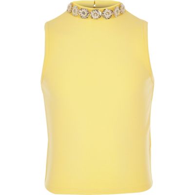 Girls yellow embellished top